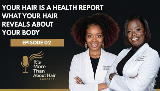 Your hair is a health report showing signs of internal imbalance, inflammation, gut health issues, and liver detox needs explained by certified trichologists on the It's More Than About Hair podcast.